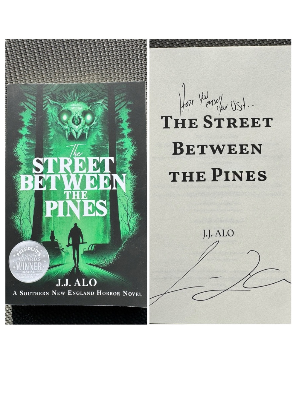 The Street Between The Pines AUTOGRAPHED JJ ALO Southern New England Horror New